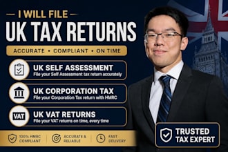 file UK self assessment, UK corporation tax, UK vat returns