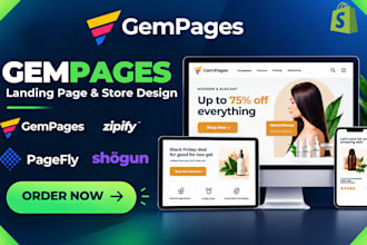 build shopify landing pages with gempages, pagefly, shogun, zipify
