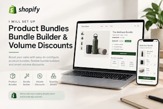 setup shopify product bundles, bundles builder and volume discounts
