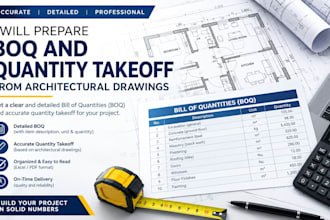 prepare boq and quantity takeoff from architectural drawings