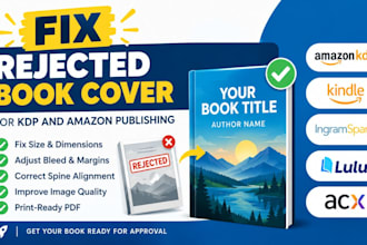 fix rejected book cover for KDP and amazon publishing