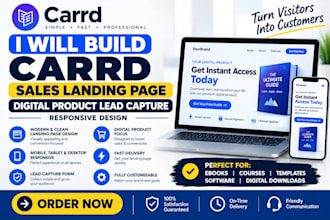 build carrd sales landing page digital product lead capture responsive