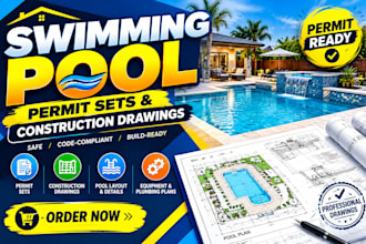 do swimming pool permit sets and pool construction drawings