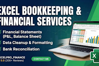 do excel bookkeeping,financial statements and data cleanup
