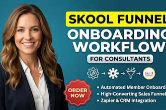 do converting skool sales funnel member onboarding workflow for consultants