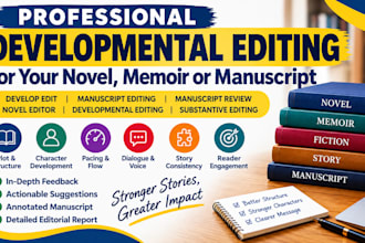do development edit, manuscript editing and manuscript review