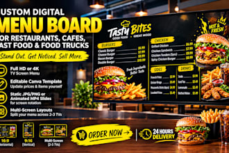 digital menu board TV screen menu digital board and signage