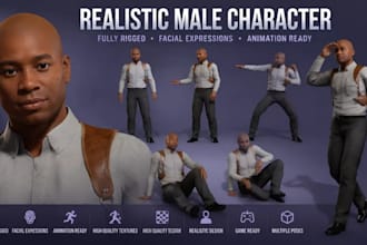 create 3d streaming game avatar, metahuman costume, unreal engine, maya, blender