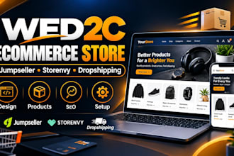 build wed2c ecommerce dropshipping jumpseller storenvy website store design
