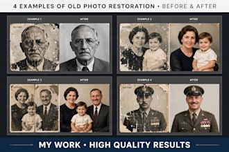 restore and colorize old damaged photos professionally