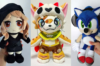 make custom plush toy handmade crochet plushie character amigurumi anime dolls