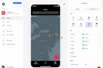 develop build custom adalo or glide app with database login and payment features