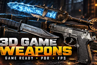 do 3d weapon model, sci fi gun, fps weapon, modular weapon, fivem gun, 3d knife