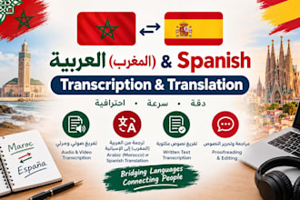 transcribe audio and video in spanish or arabic