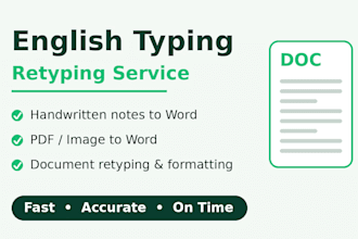 do fast and accurate english typing and retype documents