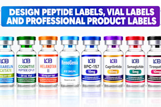design peptide labels, vial labels and professional product labels