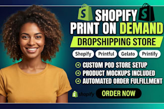 setup shopify store dropshipping print on demand store with printfy printful