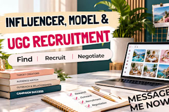 find, recruit negotiate with influencers, models and ugc creators for your brand