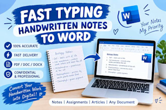 do fast typing convert handwritten notes to word