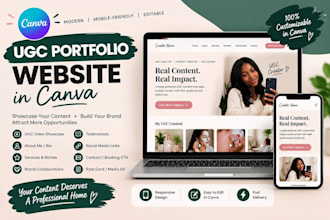 design professional ugc portfolio website in canva landingpage ugc canva website