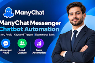 build manychat messenger chatbot story reply keyword ecommerce sales automations