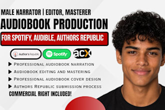 be your male fiction audiobook narrator, nonfiction audiobook for acx spotify
