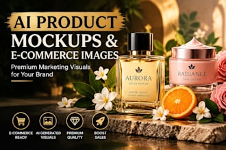 design realistic ai product mockups and ecommerce images