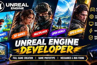 develop unreal engine games, ue5 projects and blueprints
