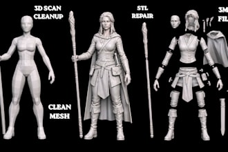 clean up 3d scan meshes and fix stl files for 3d printing