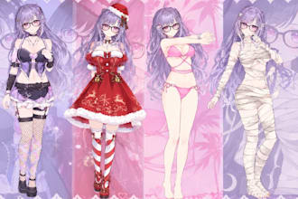 create 3d vroid, vtuber model, anthro, furry anime character and vrchat avatar