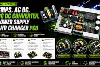 design smps, ac dc, dc dc converter, power supply and charger pcb