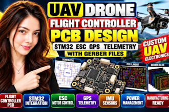 uav drone flight controller pcb design stm32 esc gps telemetry with gerber files