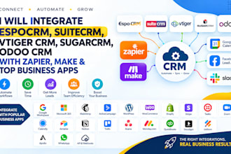 integrate espocrm suite vtige crm with zapier make google calendar fb ads slack