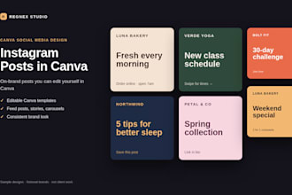 design editable canva instagram posts carousels and a brand kit