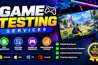 be your professional video game tester for PC and mobile game QA