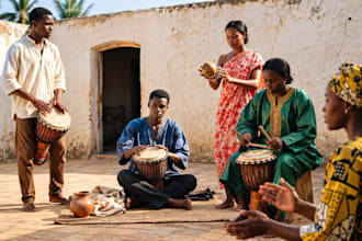 record authentic live african talking drum, shekere, bata and percussion