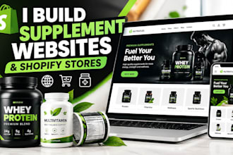 build supplement website supplement shopify store nutrition website label design