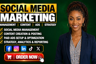 manage social media, create content and run ads