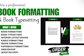 do professional paperback formatting and KDP book layout design