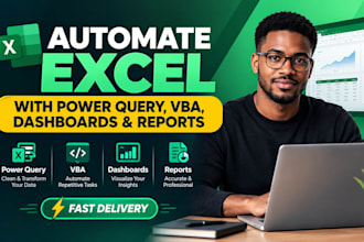 automate excel with power query, vba, dashboards and reports