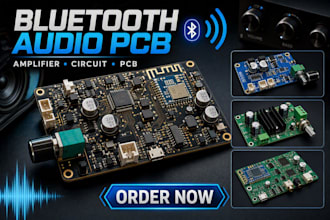 design bluetooth audio pcb, amplifier and custom electronic circuit