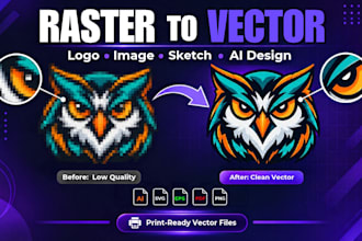 do vector tracing and convert logo image or sketch to vector