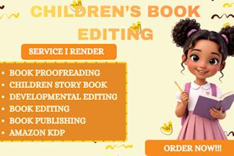 do children book editing, children story book, profreading, and book formatting