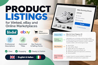 write product listings for vinted ebay and online marketplaces