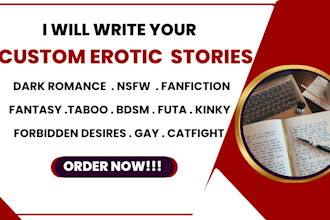 write custom erotic story, dark kinky nsfw fanfiction bdsm taboo catfight novel