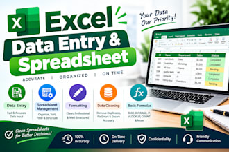 create, format and organize excel spreadsheets