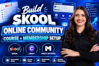 skool online community setup, online course creation, skool community membership