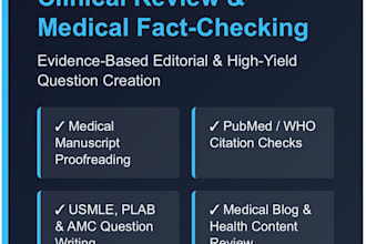 fact check, edit, and proofread medical and health content