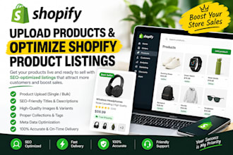 upload products and optimize shopify product listings
