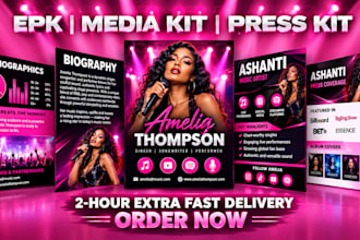create stylish electronic press kit, media kit, epk
